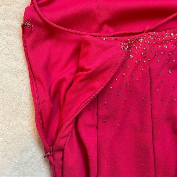 Beaded Barbie Pink Floor Length Formal Gown Prom Homecoming Dress Hot Pink - Picture 14 of 14